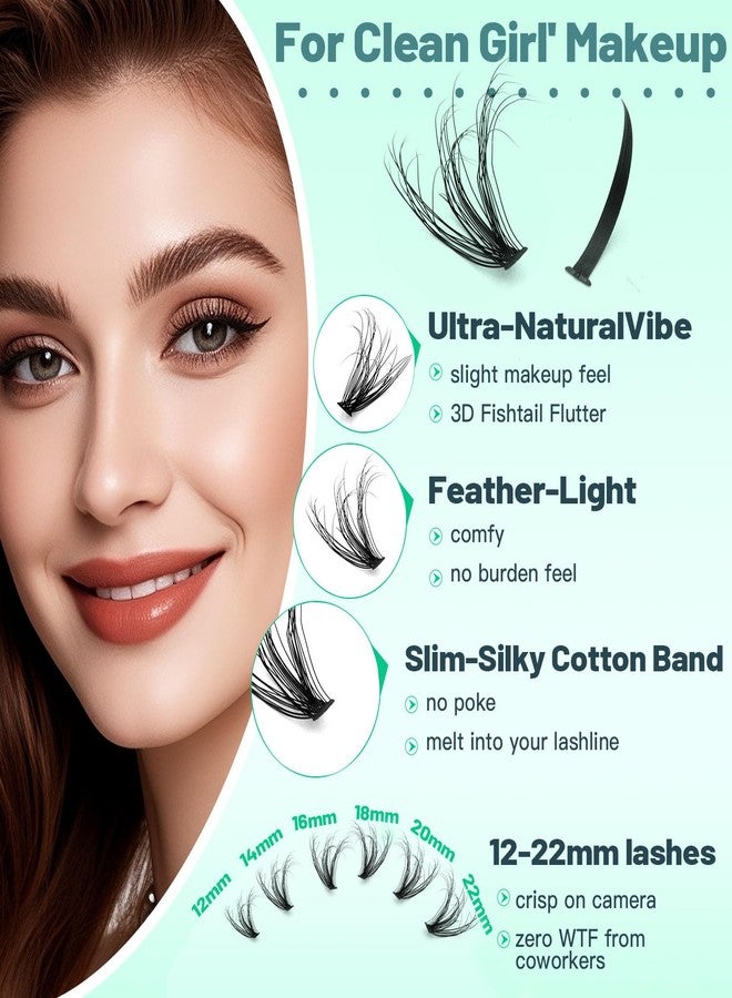 Dedila Lashes Extensions Natural Long Spiky and 30D Fluffier Lash Cluster D Curl Mixed 12-22mm Individual False Eyelashes DIY Lashes (30D+Spiky) - Image 3